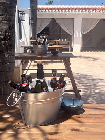 Bottles on ice, ready for the evening