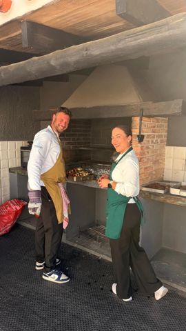 Cooking together at the barbecue