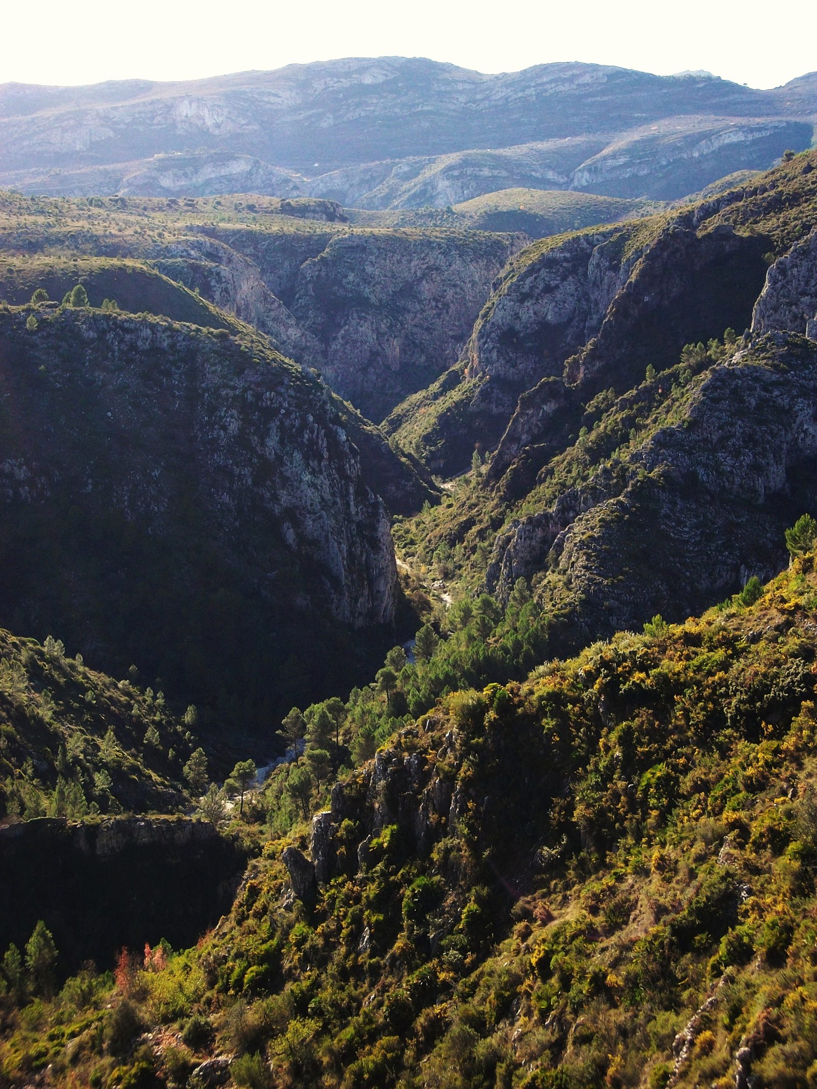 The Barranc de l'Infern gorge, seen from the Vall d'Ebo road